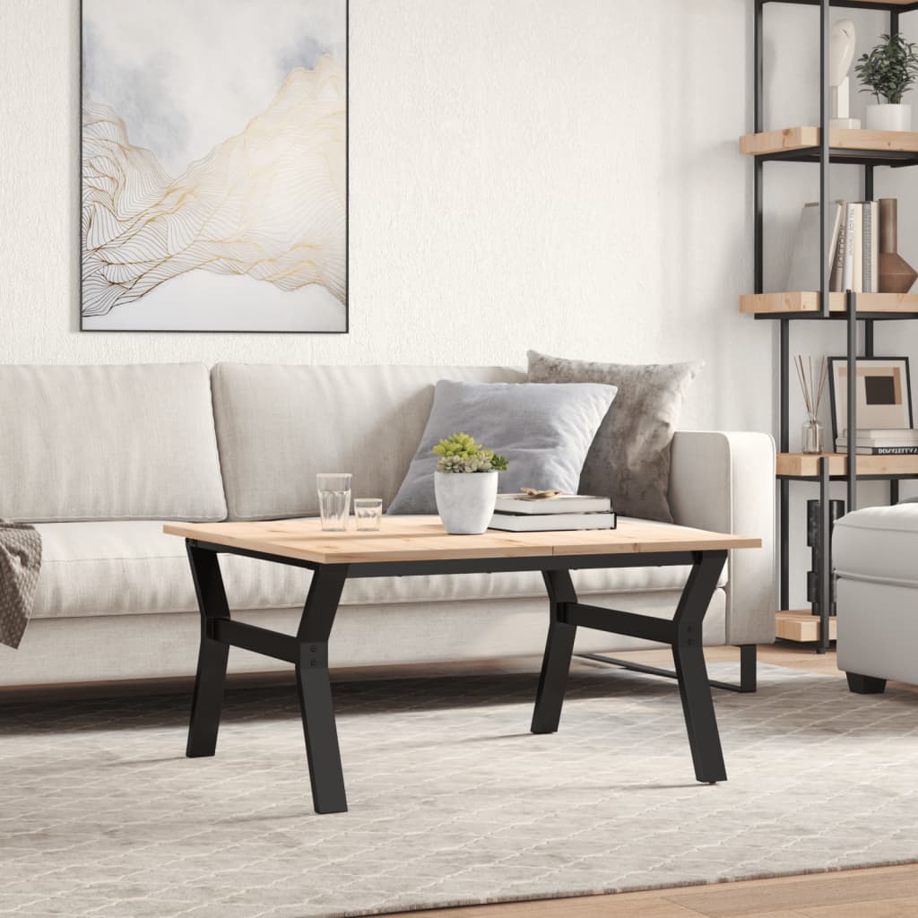 vidaXL Konferenčný stolík v tvare Y 80x80x45 cm borovica a oceľ