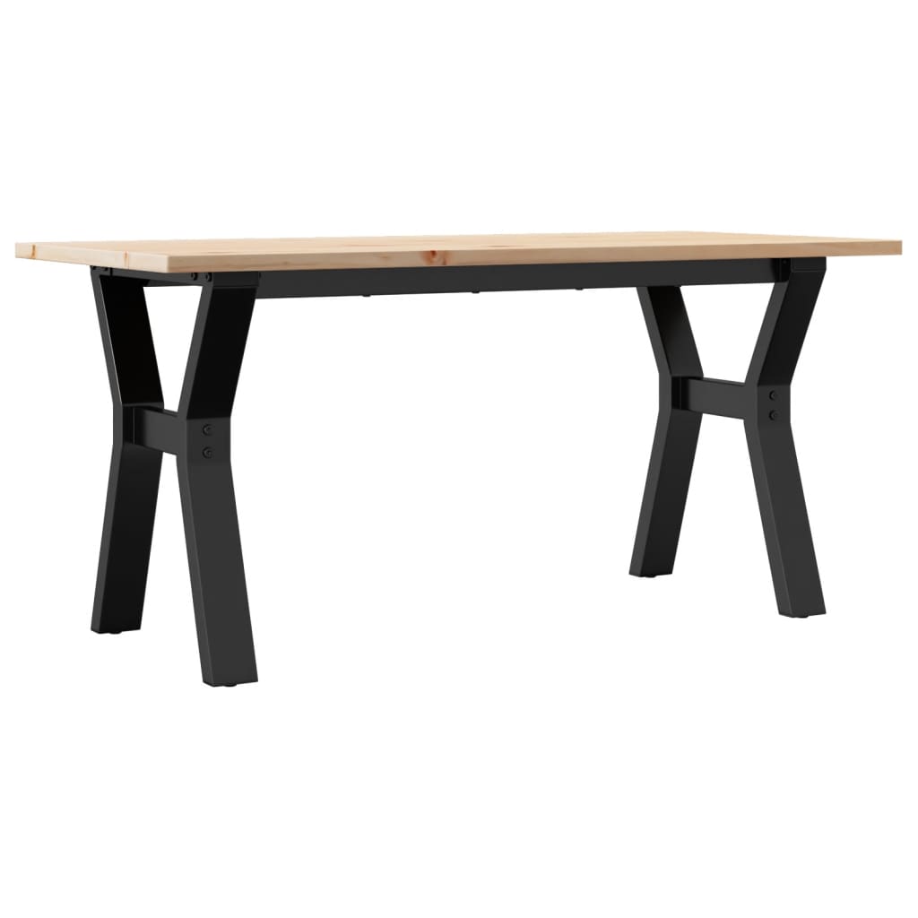 vidaXL Konferenční stolek s Y rámem 100x50x45 cm borové dřevo a ocel