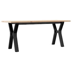 Konferenční stolek s Y rámem 110x40x45 cm borové dřevo a ocel - obrázek 6