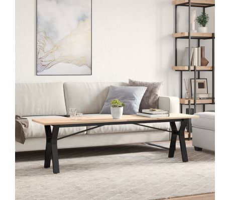 vidaXL Salontafel Y-frame 160x40x45 cm massief grenenhout en staal