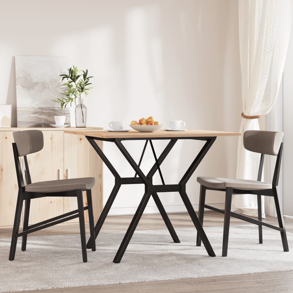 vidaXL Eettafel Y-frame 90x90x75 cm massief grenenhout en staal afbeelding