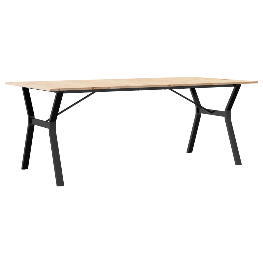 vidaXL Jídelní stůl s Y rámem 200 x 100 x 75 cm borové dřevo a ocel
