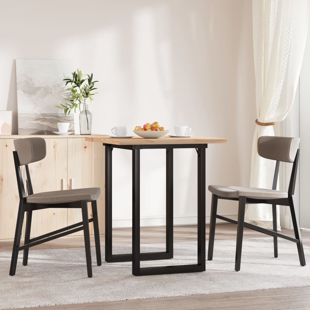 vidaXL Dining Table O-Frame 70x70x75.5 cm Solid Wood Pine and Steel