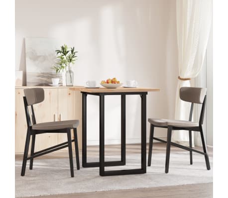 vidaXL Dining Table O-Frame 70x70x75.5 cm Solid Wood Pine and Steel