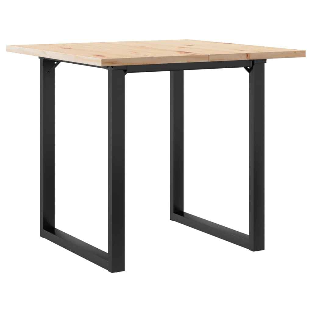 vidaXL Jídelní stůl s O rámem 80 x 80 x 75,5 cm borové dřevo a ocel