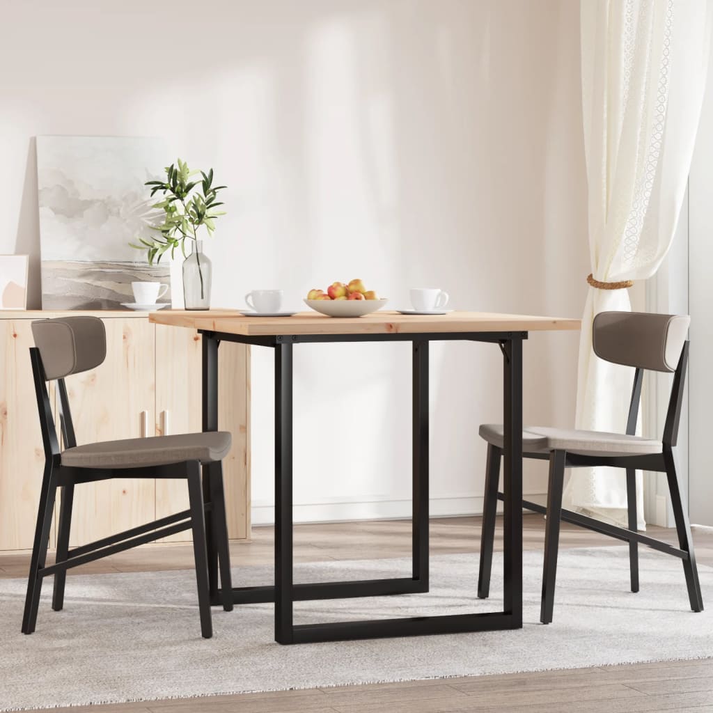 vidaXL Jedálenský stolík v tvare O 80x80x75,5 cm borovica a oceľ