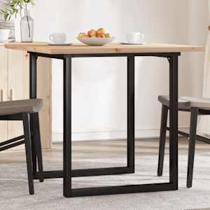 Jedilna miza O okvir 80x80x75,5 cm trdna borovina jeklo