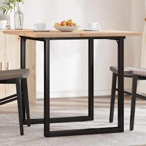 Jedilna miza O okvir 90x90x75,5 cm trdna borovina jeklo