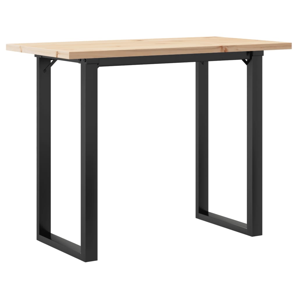 vidaXL Jídelní stůl s O rámem 100 x 50 x 75,5 cm borové dřevo a ocel