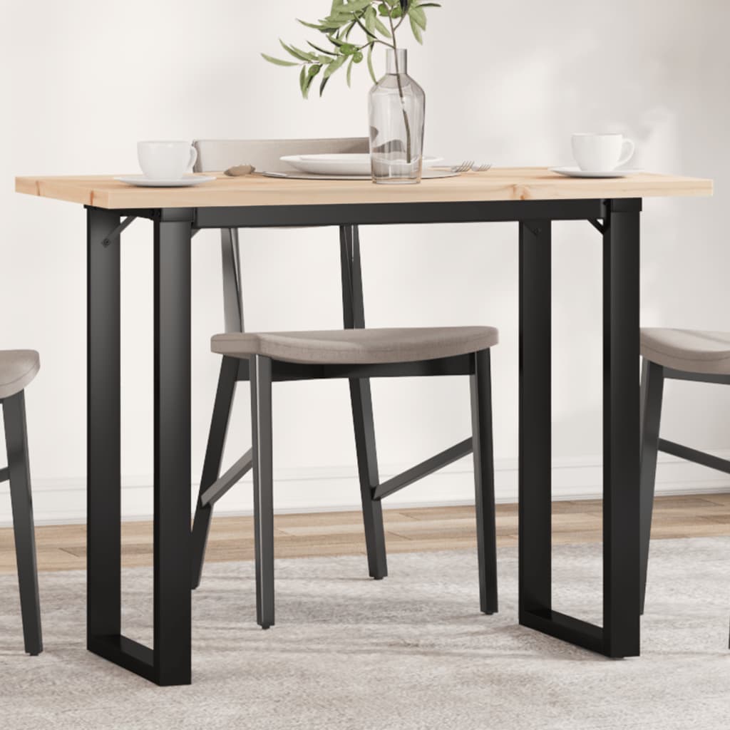vidaXL Esstisch O-Gestell 100x50x75,5 cm Massivholz Kiefer & Stahl