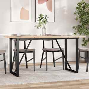 Jedilna miza O okvir 140x80x75,5 cm trdna borovina jeklo