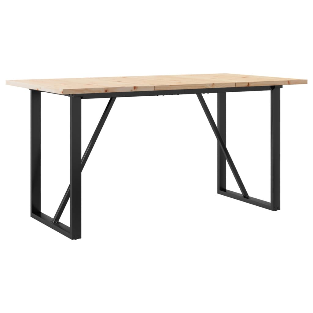 vidaXL Jídelní stůl s O rámem 160 x 80 x 75,5 cm borové dřevo a ocel
