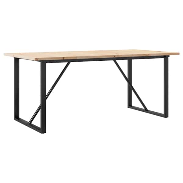 vidaXL s&ouml;&ouml;gilaud, O-raam, 180 x 90 x 75,5 cm, m&auml;nnipuit ja teras