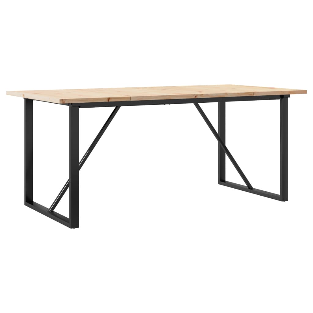 vidaXL Jídelní stůl s O rámem 180 x 90 x 75,5 cm borové dřevo a ocel