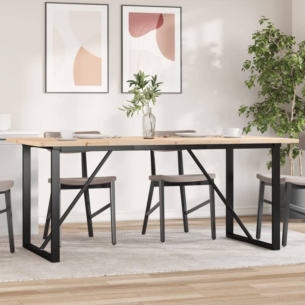 vidaXL Matbord O-ram 180x90x75,5 cm massiv furu och st&aring;l