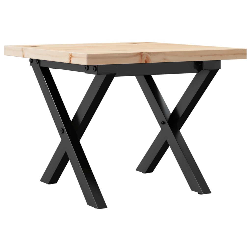 vidaXL Konferenční stolek s X rámem 40x40x35,5cm borové dřevo a ocel