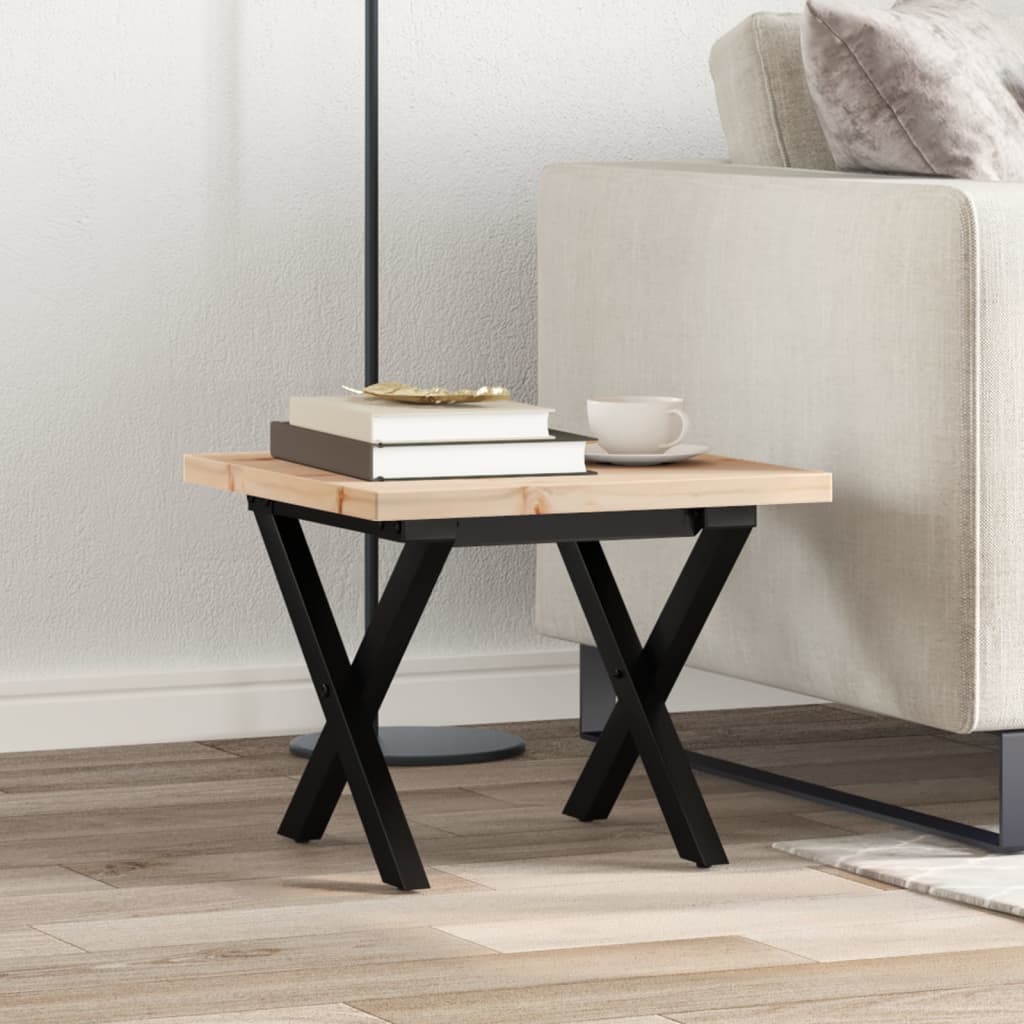 vidaXL Konferenčný stolík v tvare X 40x40x35,5 cm borovica a oceľ