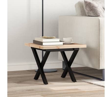 vidaXL Salongbord X-ramme 40x40x35,5 cm heltre furu og stål