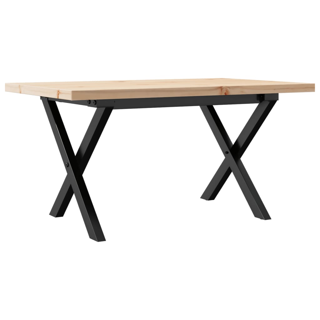 vidaXL Konferenční stolek s X rámem 80x50x40,5cm borové dřevo a ocel