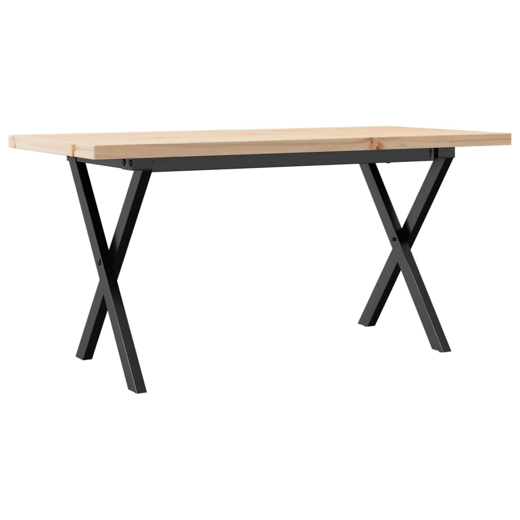 vidaXL Konferenční stolek s X rámem 90x40x45,5cm borové dřevo a ocel