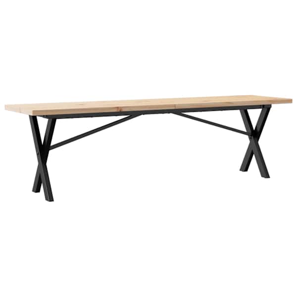 vidaXL kohvilaud, X-raam, 160 x 40 x 45,5 cm, m&auml;nnipuit ja teras