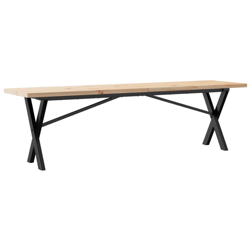 vidaXL Konferenční stolek s X rámem 160x40x45,5 cm borovice a ocel