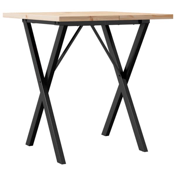 vidaXL s&ouml;&ouml;gilaud, X-raam, 70 x 70 x 75,5 cm, m&auml;nnipuit ja teras
