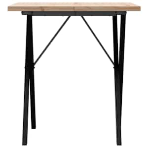 Jídelní stůl s X rámem 70 x 70 x 75,5 cm borové dřevo a ocel - obrázek 4