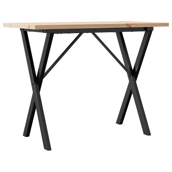 vidaXL s&ouml;&ouml;gilaud, X-raam, 100 x 50 x 75,5 cm, m&auml;nnipuit ja teras
