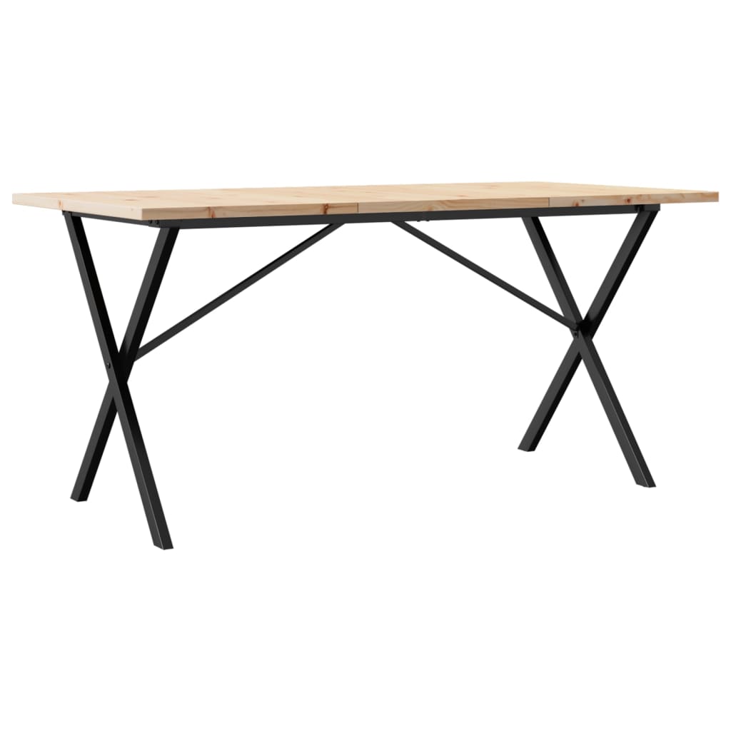 vidaXL Jídelní stůl s X rámem 160 x 80 x 75,5 cm borové dřevo a ocel