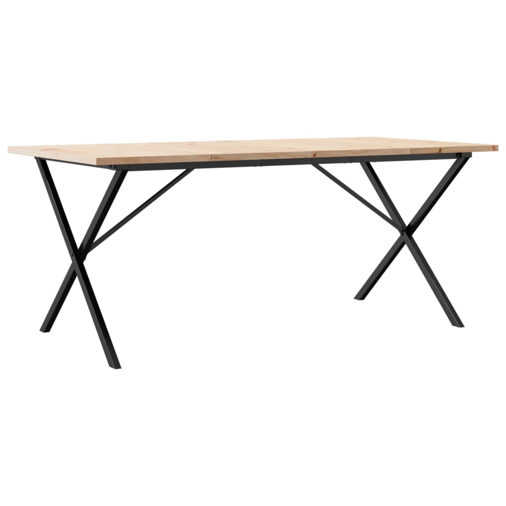 vidaXL Jídelní stůl s X rámem 180 x 90 x 75,5 cm borové dřevo a ocel
