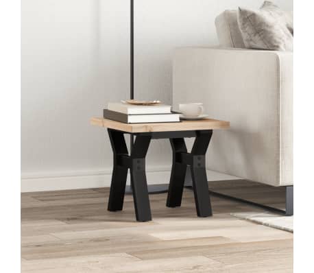 vidaXL Coffee Table Y-Frame 50x50x35.5 cm Solid Wood Pine and Steel