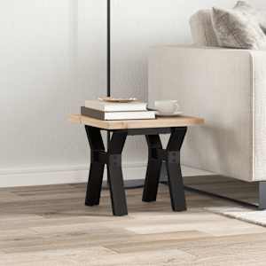 vidaXL Coffee Table Y-Frame 50x50x35.5 cm Solid Wood Pine and Steel
