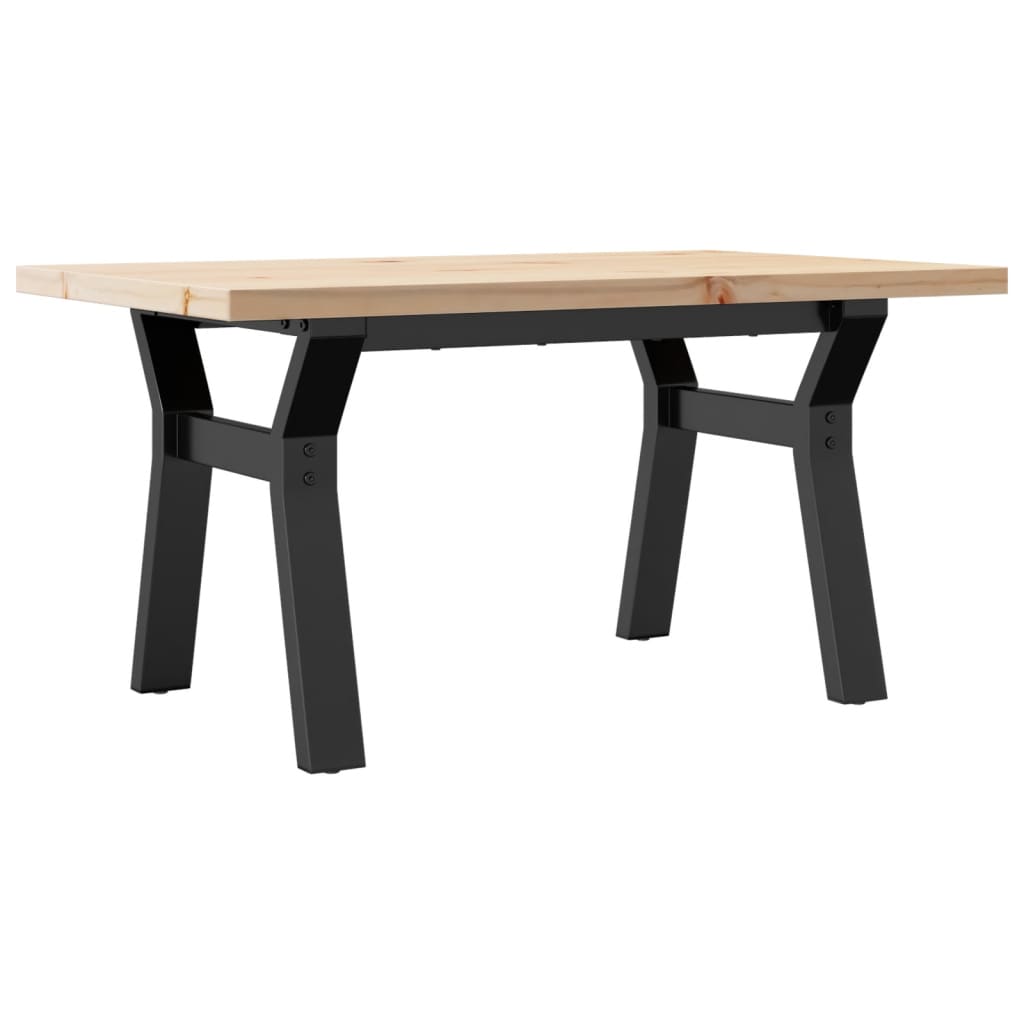 vidaXL Konferenční stolek s Y rámem 80x50x40,5cm borové dřevo a ocel