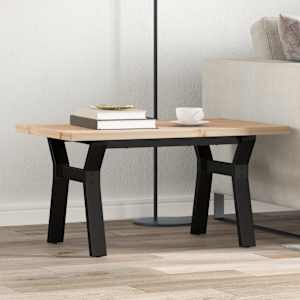 Klubska mizica X okvir 80x50x40,5 cm trdna borovina jeklo