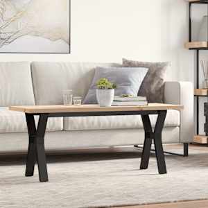 Klubska mizica Y okvir 110x40x45,5cm trdna borovina jeklo