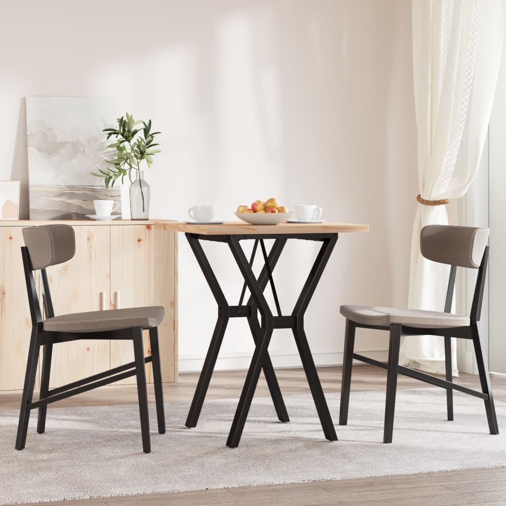 vidaXL Eettafel Y-frame 60x60x75,5 cm massief grenenhout en staal afbeelding