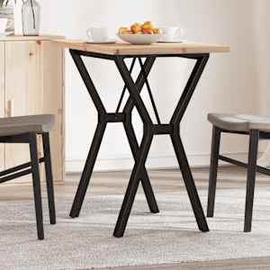 Jedilna miza Y okvir 80x50x75,5 cm trdna borovina jeklo