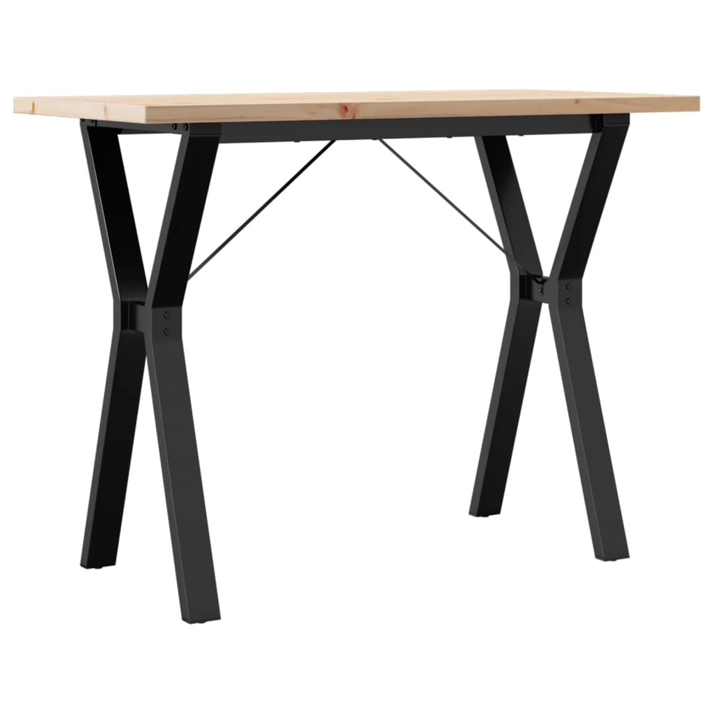 vidaXL Jídelní stůl s Y rámem 100 x 50 x 75,5 cm borové dřevo a ocel