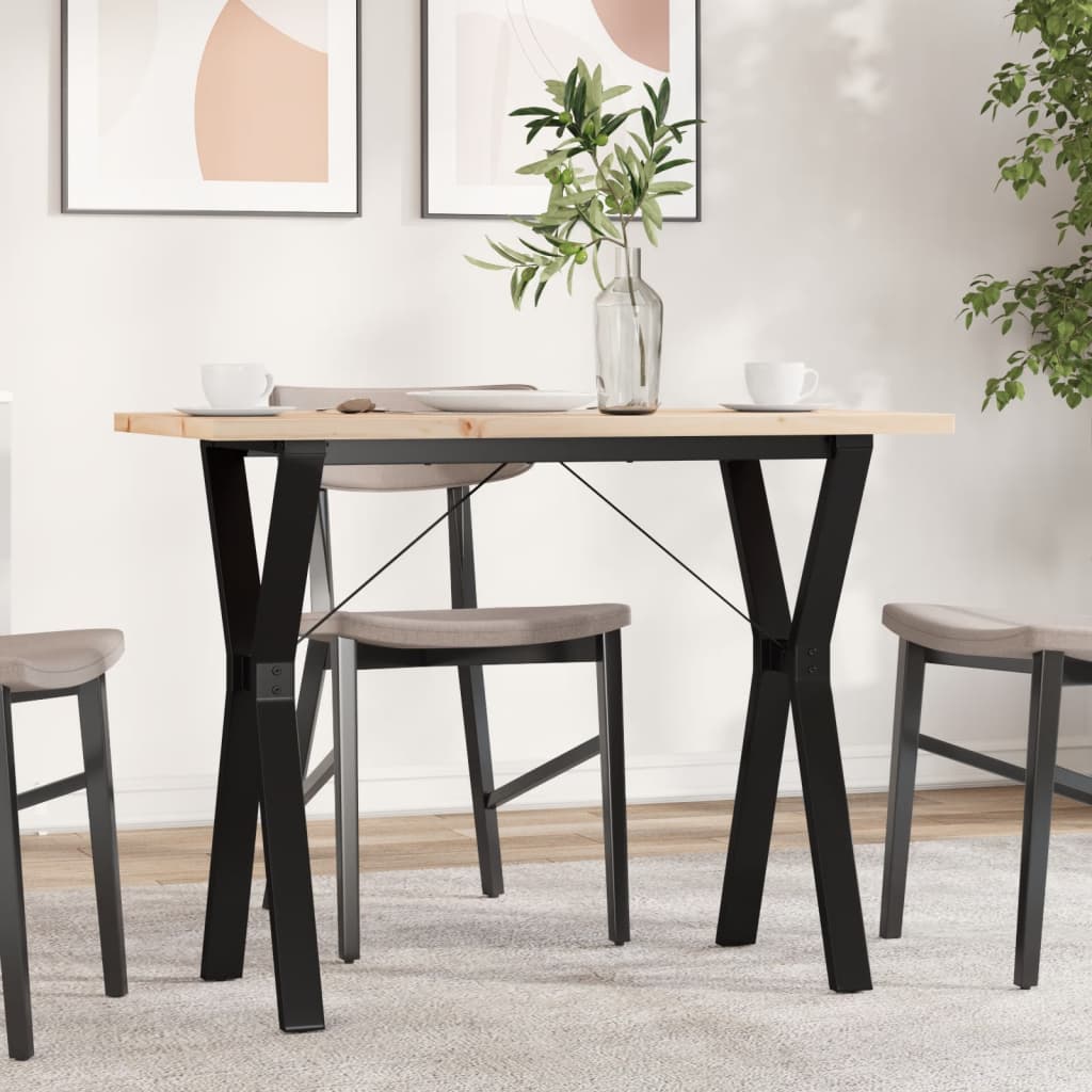 vidaXL Esstisch Y-Gestell 100x50x75,5 cm Massivholz Kiefer & Stahl
