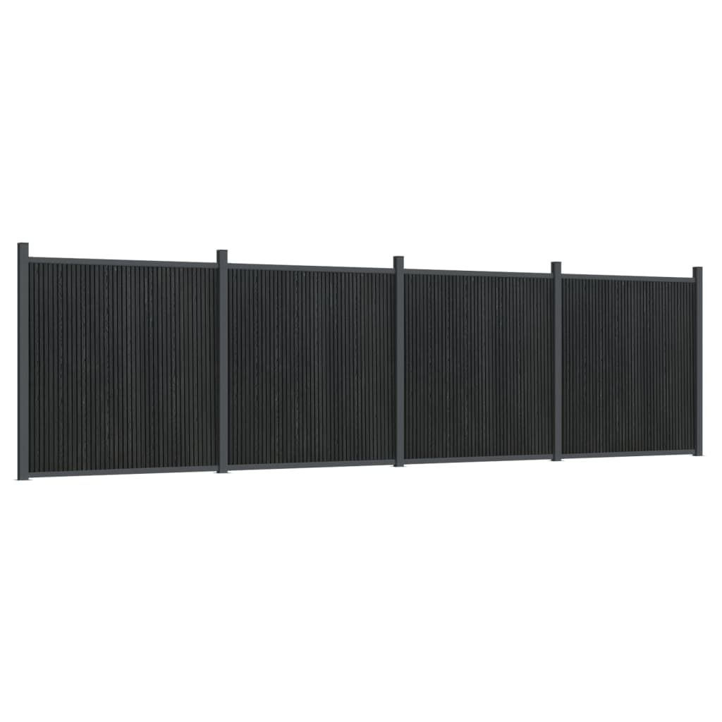 vidaXL Ograjni panel siv 699x186 WPC