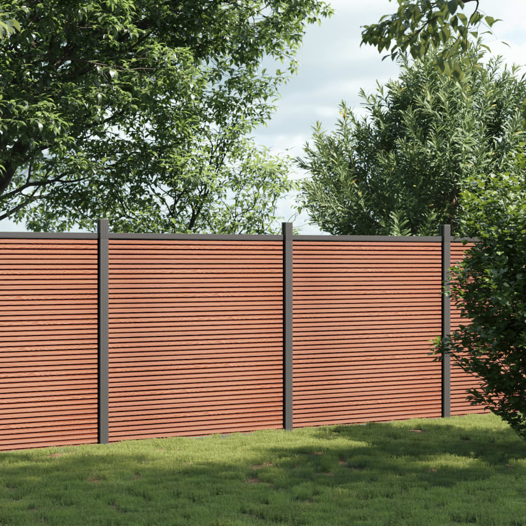 vidaXL Panneau de clôture marron 353x186 cm WPC