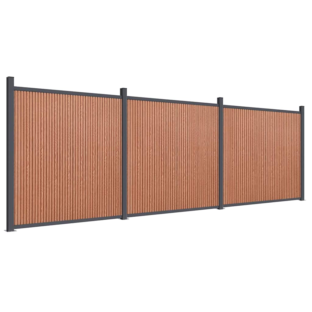 vidaXL Plotový dílec hnědý 526 x 186 cm WPC