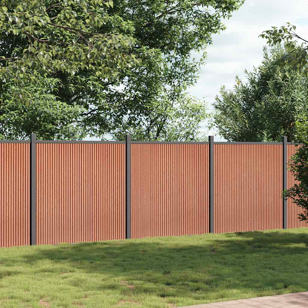 Thumbnail - vidaXL Zaunelement Braun 526x186 cm WPC