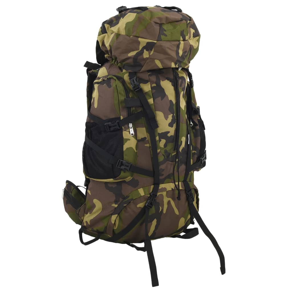 Zaino da Trekking Verde Mimetico 60 L in Tessuto Oxford