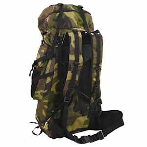 Turistický batoh zelený maskáčový 60 L tkanina oxford - obrázek 3