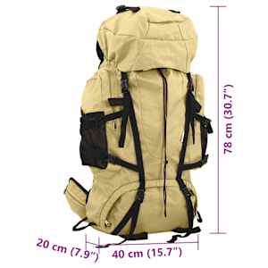 Turistický batoh khaki 80 L tkanina oxford - obrázek 8