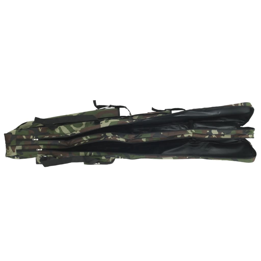 vidaXL Geantă pentru undiță, verde camuflaj, 160 cm, țesătură oxford
