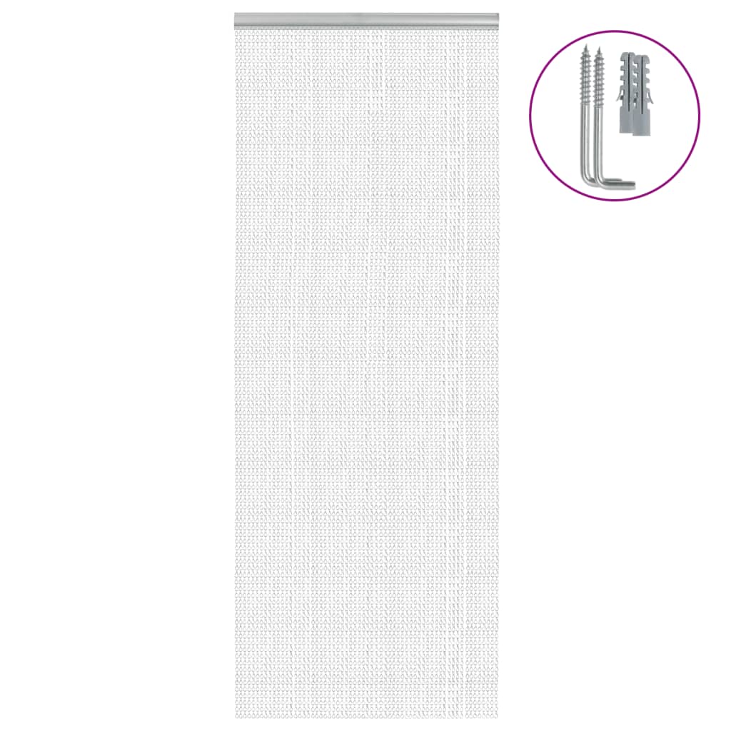 vidaXL Paravan de ușă cu lanț, 80x201 cm, aluminiu