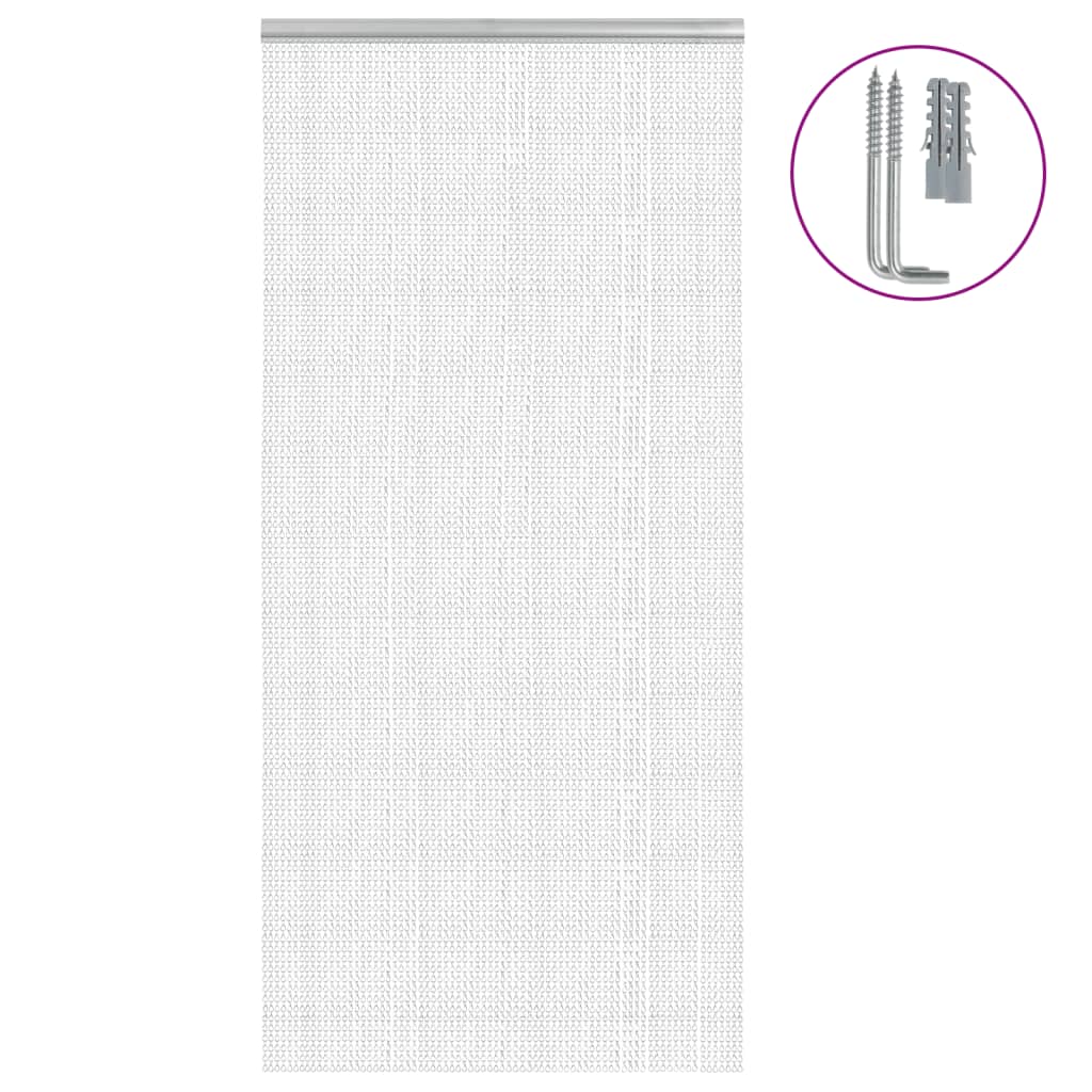 vidaXL Řetízkový dveřní závěs proti hmyzu 100 x 212 cm hliník